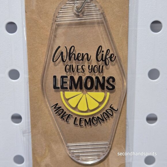 When Life Gives You Lemons Make Lemonade Keychain - Vintage Motel Style Acrylic - Picture 1 of 2